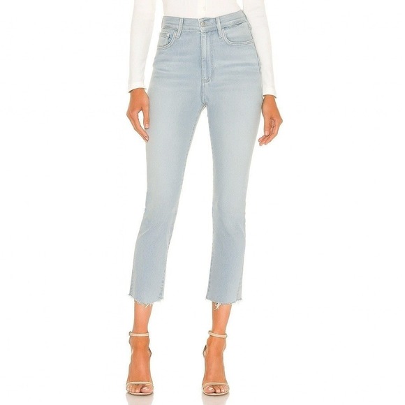 Frame Denim Denim - FRAME Denim‎ Le Skinny De Jeanne Crop Jeans Light Wash Raw Hem Size 28 NWT
